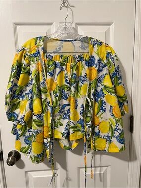SHEIN Women’s Lemon Print Puff Sleeve Top and Shorts - 3XL